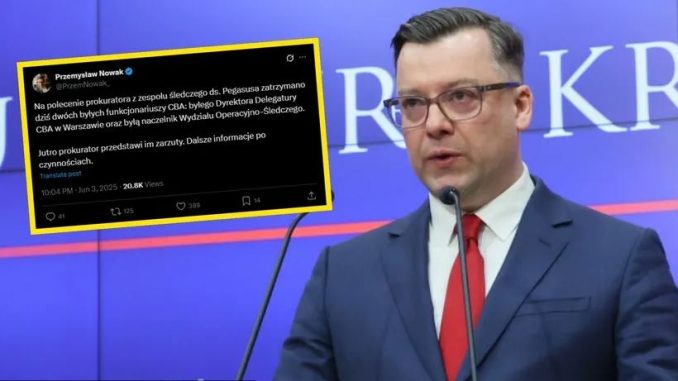 Zatrzymano dwóch byłych funkcjonariuszy CBA. Chodzi o aferę Pegasusa niezależny dziennik polityczny