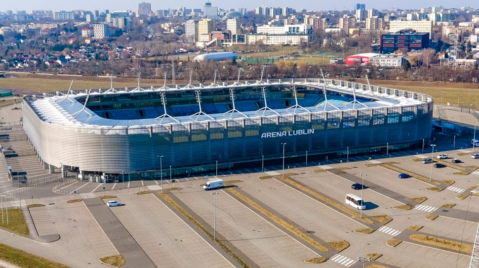 BANDEROWSKIE OKRZYKI NA STADIONIE W LUBLINIE PODCZAS MECZU DYNAMA KIJÓW