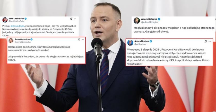 Fala komentarzy po decyzji Karola Nawrockiego. „Ochroni Polskę” kontra „gangsterski chwyt”