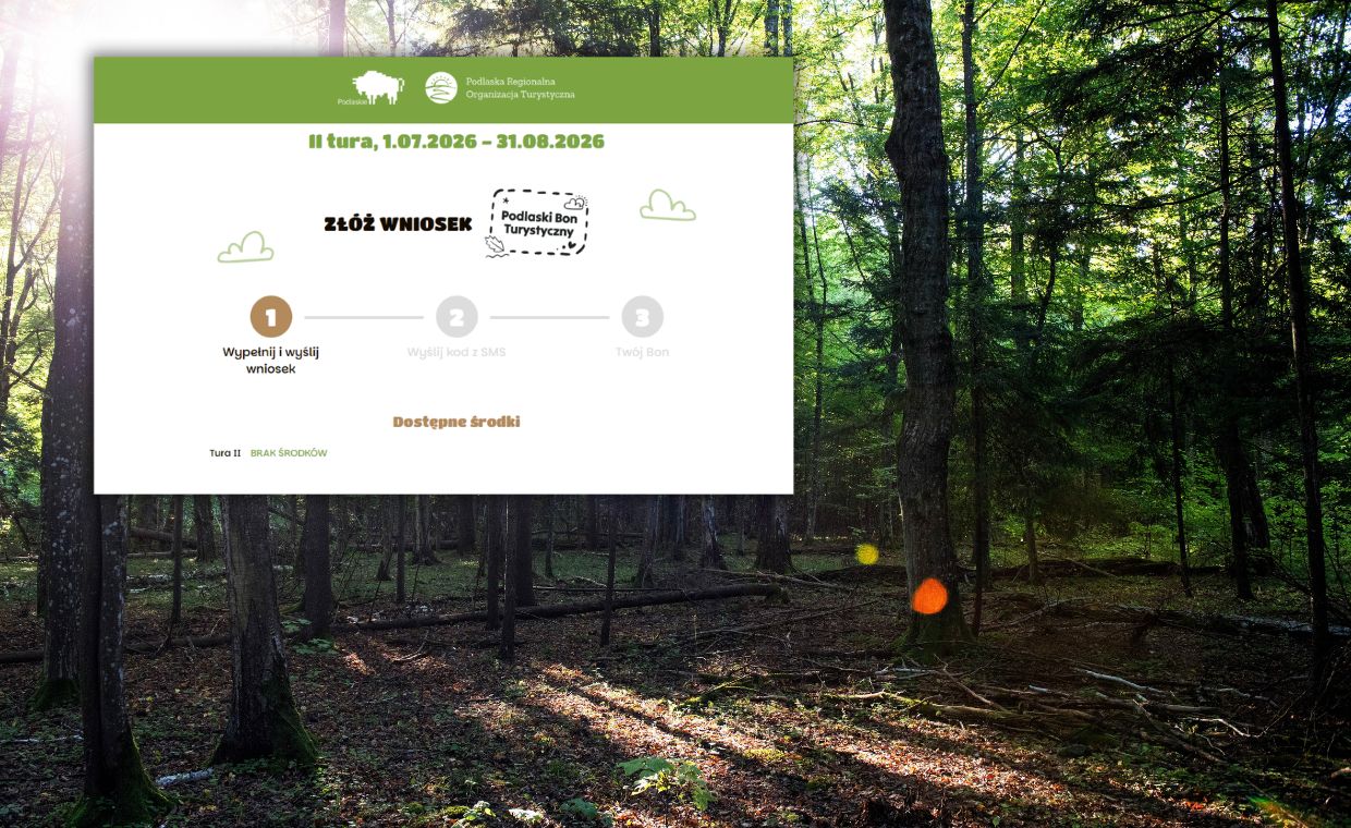 Podlaski Bon Turystyczny: 3000 voucherów rozdysponowanych w rekordowym czasie