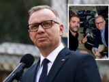 Nowe auto Andrzeja Dudy wzbudza zainteresowanie podczas wizyty w warsztacie